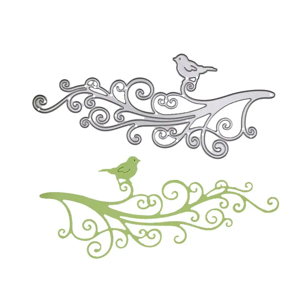 Цветок ротанга ветви Скрапбукинг штампы металлические птицы Вырубные трафареты