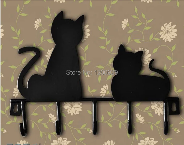 Кантри стенды простой современный Кот железная настенная вешалка полка