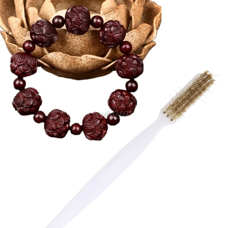 5 шт. мини пластиковая ручка латунная проволочная щетина щетка для очистки