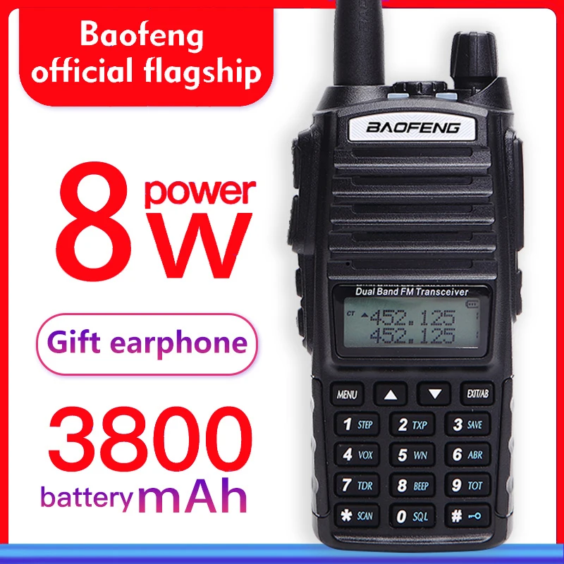 Baofeng UV 82 иди и болтай walkie talkie 8 Вт двухдиапазонный uhf УКВ двухстороннее радио uv