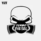 YJZT 15,5 см * 15,4 см Автомобильная Наклейка Виниловая наклейка турбо дизельное топливо окно грузовика черныйсеребряный цвет