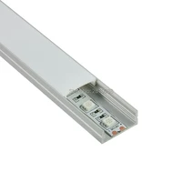 50 x 2m setslot rectangle type led aluminium housing profil and anodized silver flat aluminum u channel for wall lamps