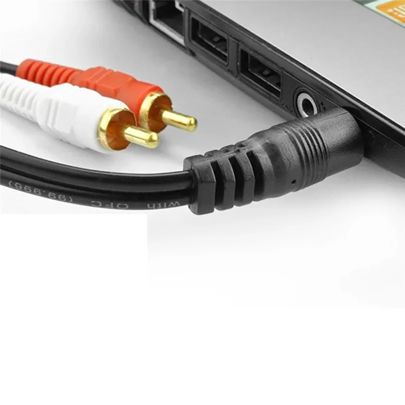 1.5m 5 ft Y 3.5mm Male Plug to Dual 2RCA Jack Cable Stereo PC Audio Splitter Aux Professional Factory Price Drop Shipping|pc audio splitter|cable