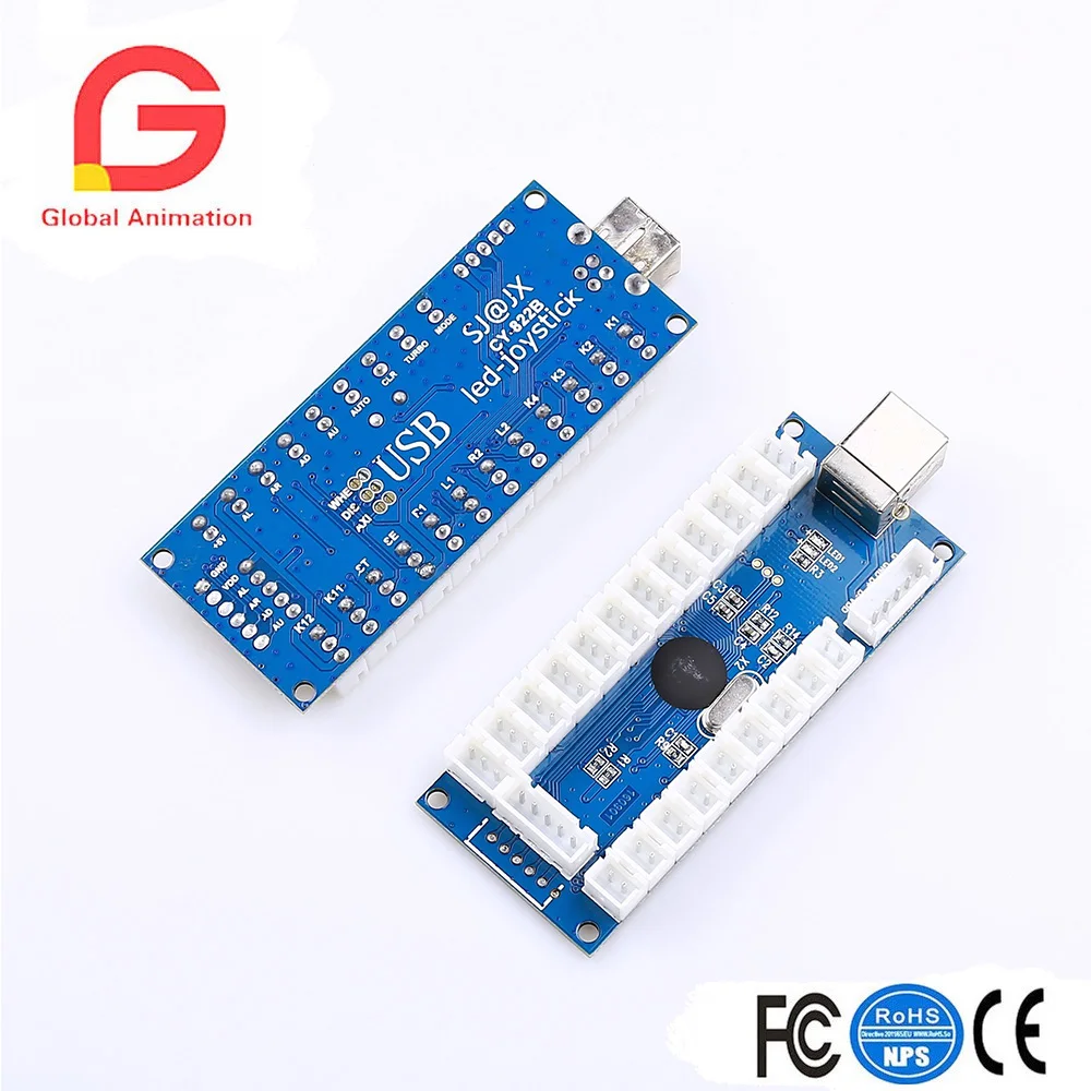 Аркады DIY части 1x нулевой задержки USB энкодер + 5pin 8 способ джойстика 8x кольцо