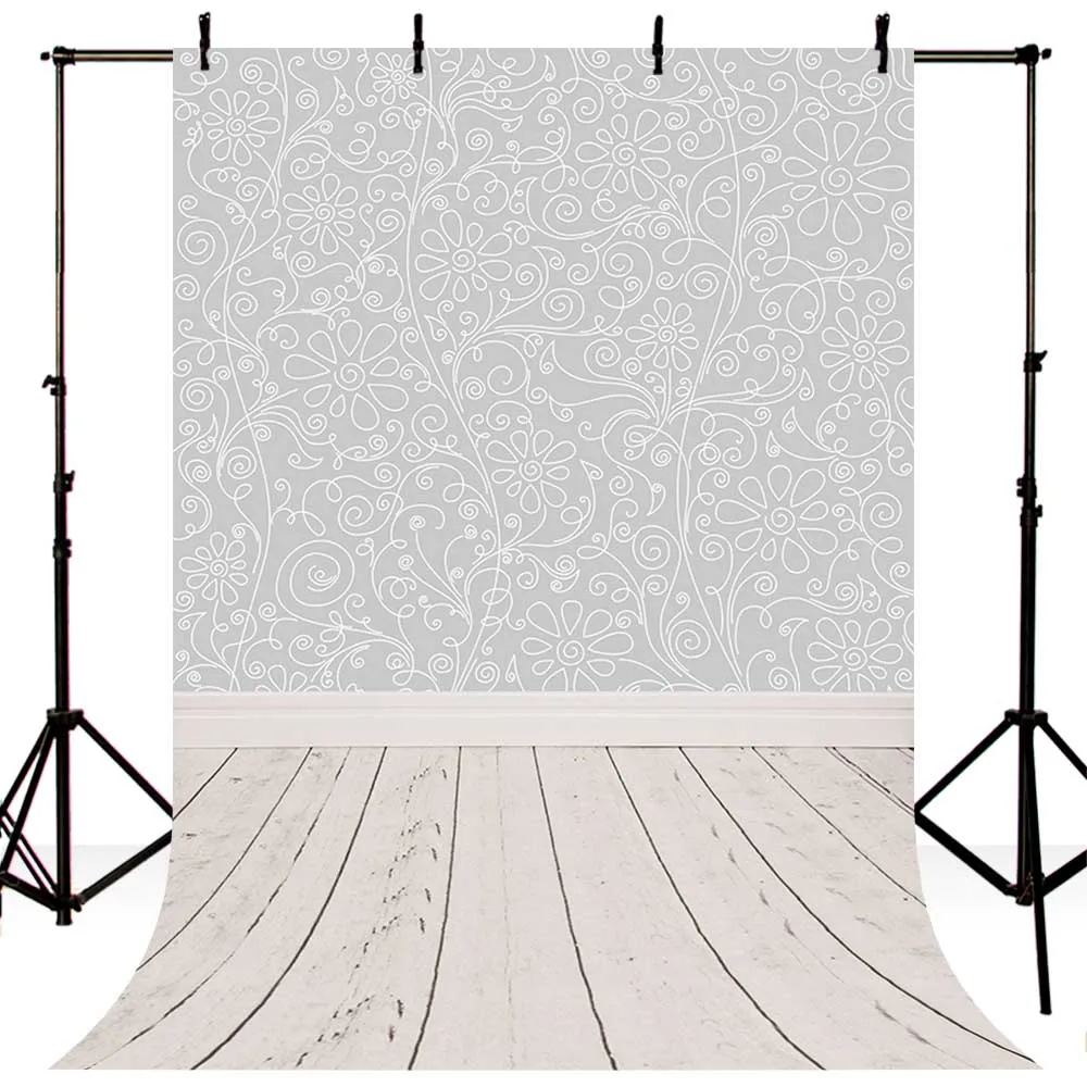 

Thin Vinyl Photography Backdrop Damask patterns children Cake Smash Costume Wedding Wood Floor backdrop Photo Studio F-237