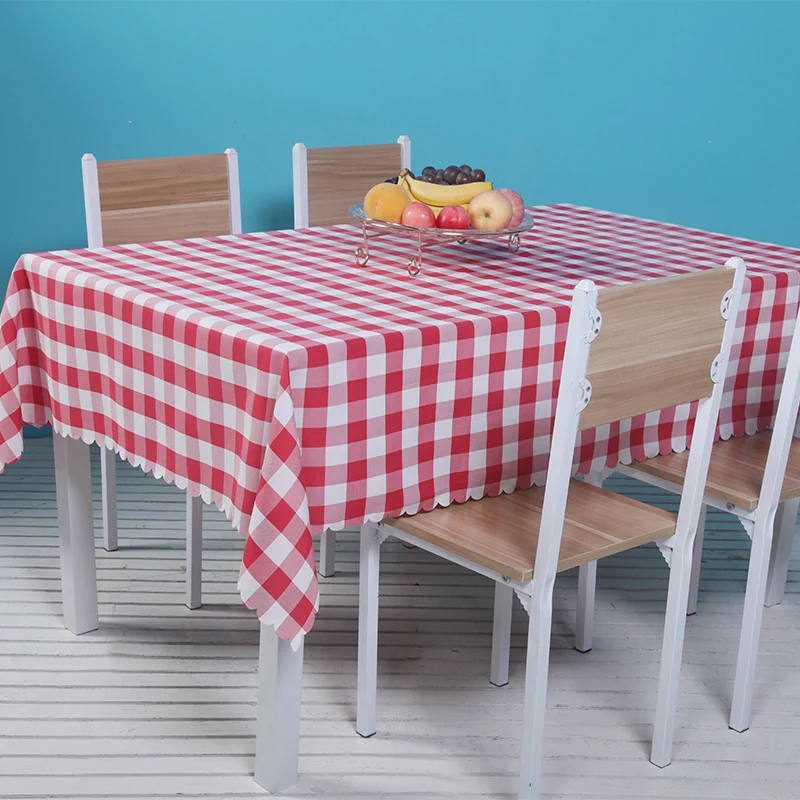 Круглая прямоугольная скатерть в клетку 3 цвета многофункциональная для