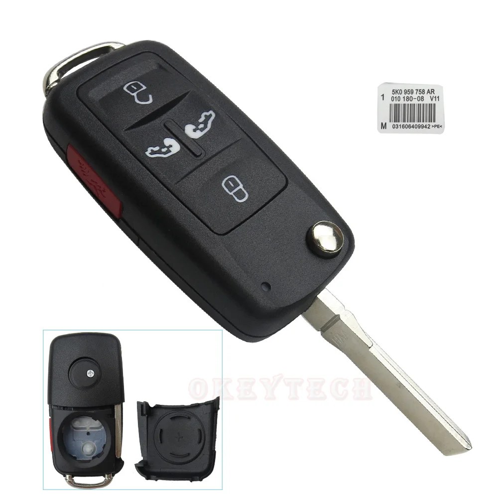 Чехол OkeyTech flip key корпус автомобильного ключа дистанционного управления для VW