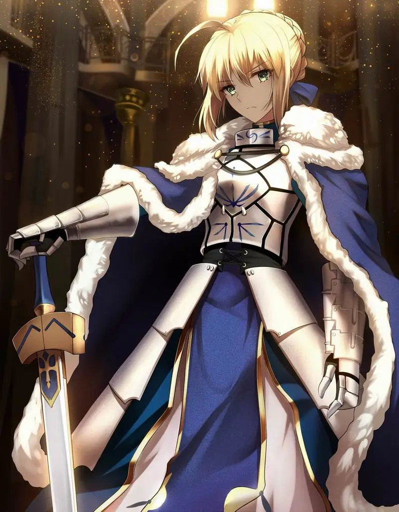 Домашний текстиль Oct. Fate Stay Night Anime Saber полиэстер/Micro замша/2WT 2way 45*35 см Односторонний