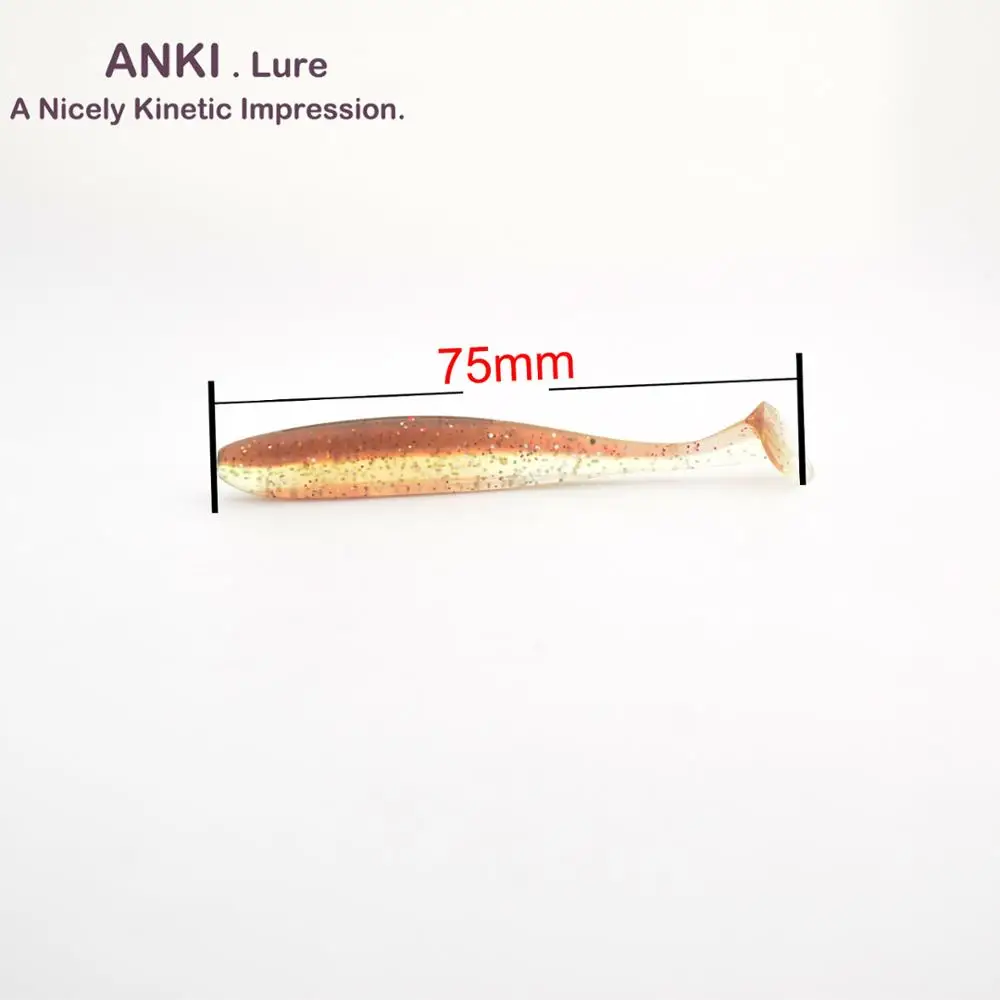 ANKI 75 мм 2 4 г 20/шт. Рыболовные приманки наживки легко Shiner Swimbaits Мягкая силиконовая