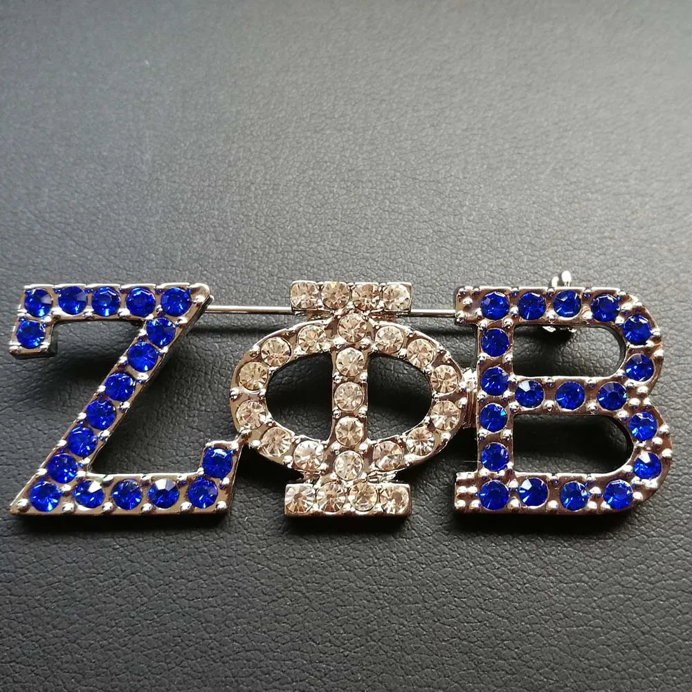 Прямая поставка ZETA PHI BETA Sorority буквы отворот булавка zpb брошь ювелирные
