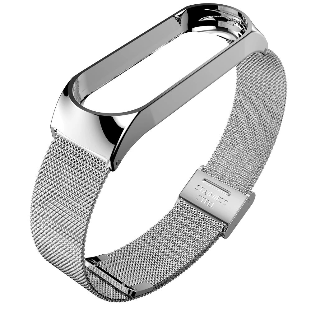 Металлический ремешок для Xiaomi mi 3, 4, браслет для mi Band 3, 4, ремешок, браслет, Безвинтовые браслеты из нержавеющей стали