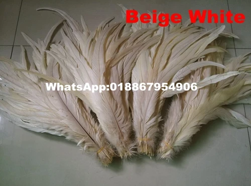 35-40 см/14-16 дюймов коричневый петух хвост featherFor костюм и маска Coque ПЕТУХ хвост перья 500 шт - Цвет: beige white