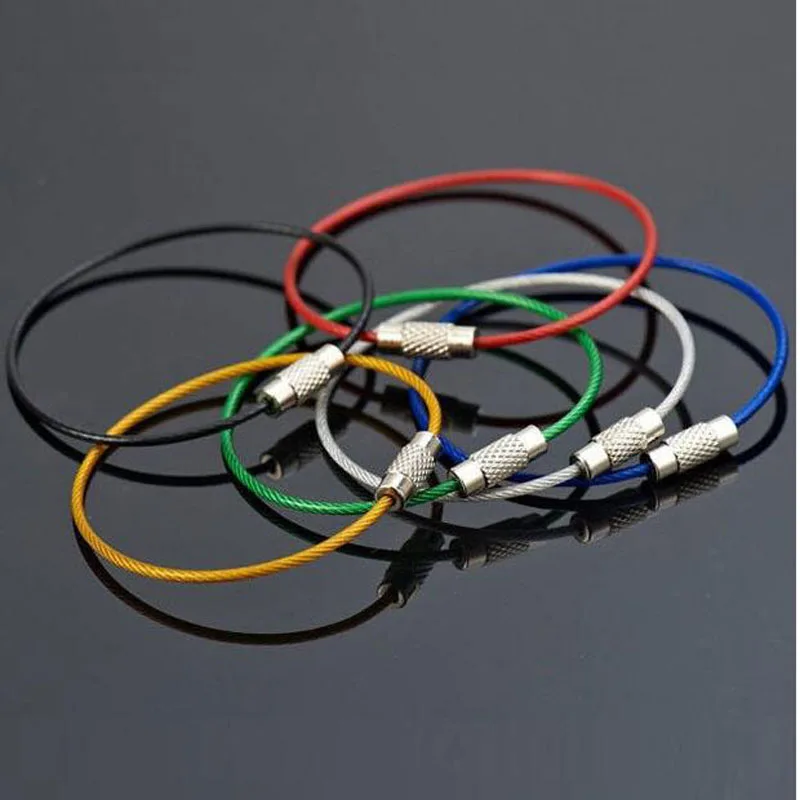 10 шт./лот Круглые красочные кольца для ключей из нержавеющей стали металлические