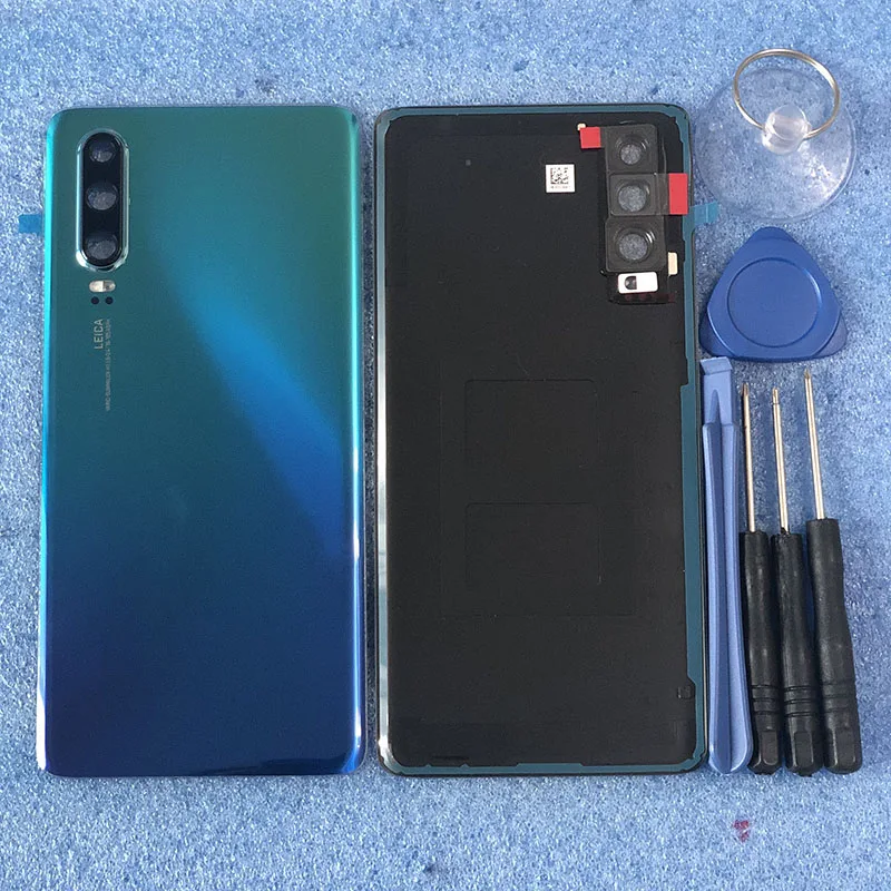 Для 6," huawei P30 Axisinternational стеклянный чехол для задней батареи корпус+ рамка для камеры+ стеклянный объектив+ вспышка+ Adhensive