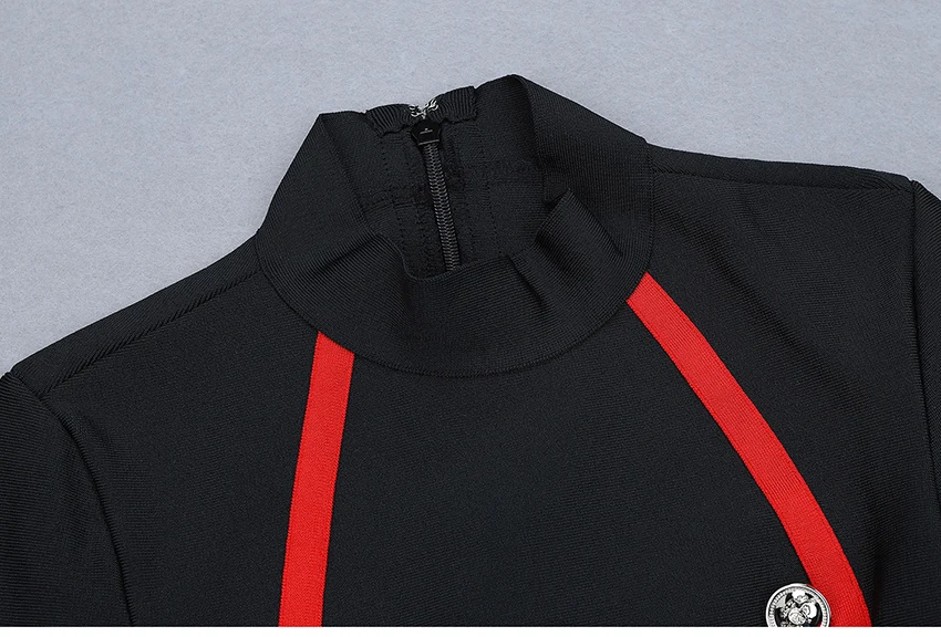 UKCNSEP Для женщин Сексуальная Bodycon бинты комбинезон с длинным рукавом двубортный о шеи знаменитости праздничный комбинезон элегантный женский игровой костюм
