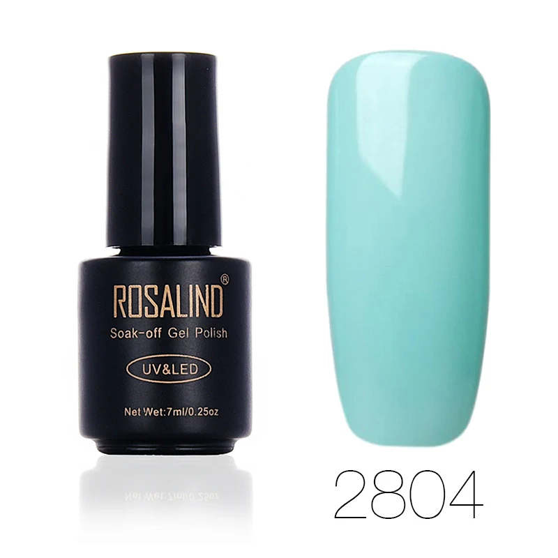 2804 ROSALIND гель 1S 7 мл чистый цвет зеленый цвет серия Замачивание Vernis Полупостоянный УФ светодиодный Маникюр Блестящий лак гель Лаки - Цвет: 2804