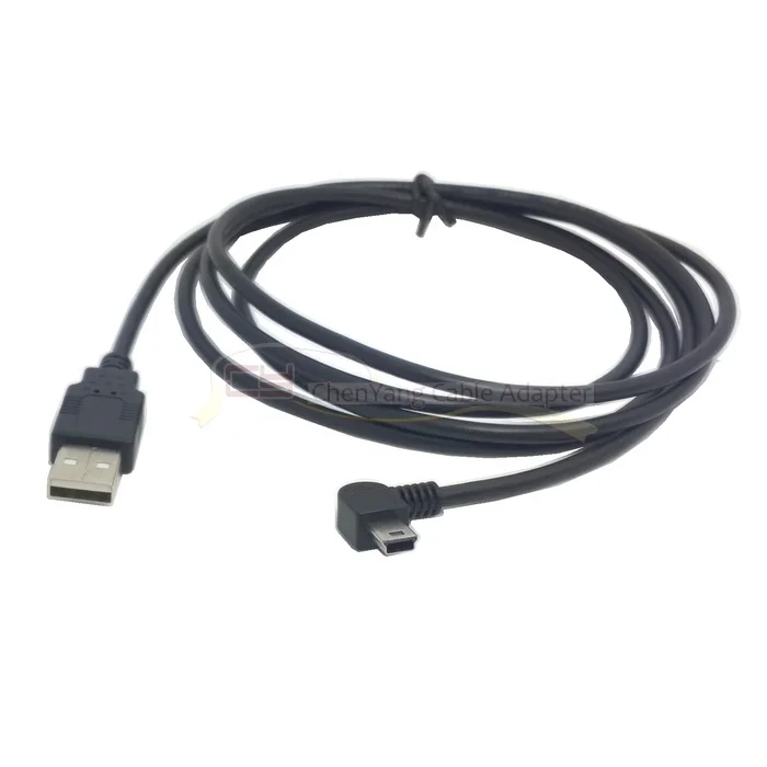 Кабель для передачи данных Mini USB Тип B 5 контактный штекер правый и левый угол 90