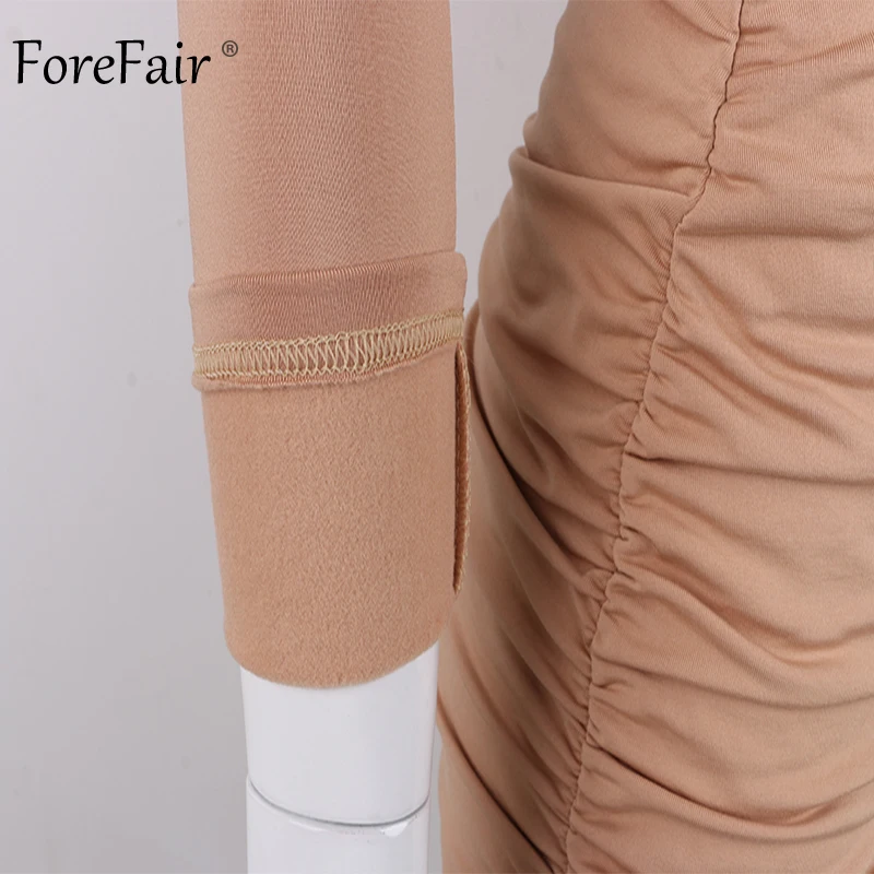 Женское мини платье с рюшами Forefair белое синее черное облегающее v образным