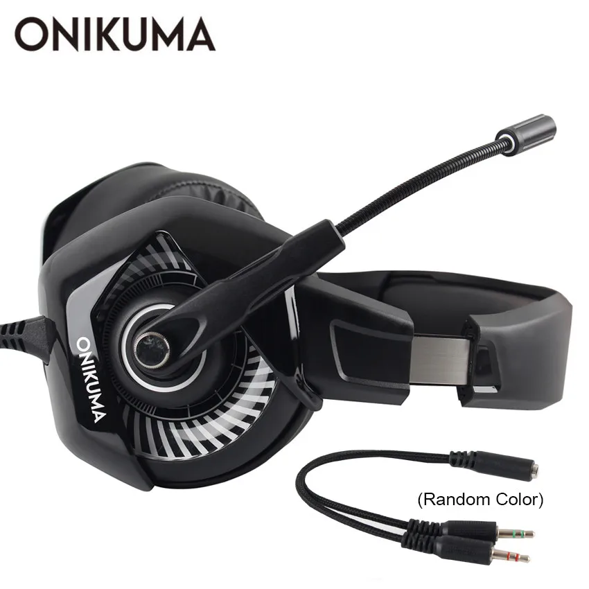 White No Retail Box ONIKUMA PC Gamer стерео гарнитура casque PS4 Игровые наушники с микрофоном для нового Xbox One компьютера ноутбука планшета - Цвет: White No Retail Box