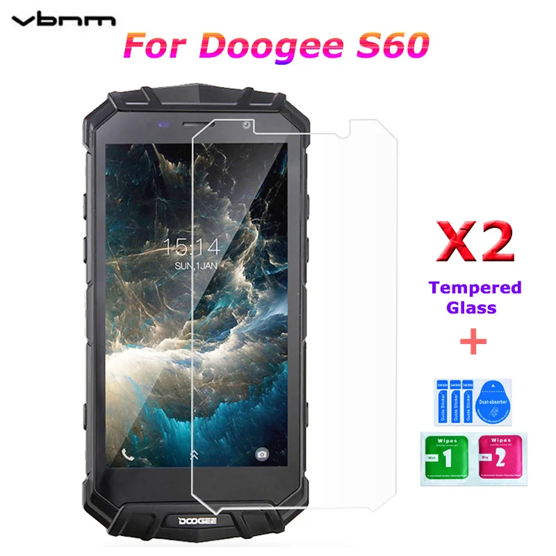 2 шт./лот Для Doogee S60 Экран протектор Закаленное защитное Стекло 2.5D 0 26 мм 9 H Премиум