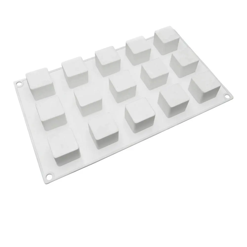 15 cavity Большая 3D Силиконовая Волшебная квадратная форма для выпечки кубик рубиков шоколадный мусс для торта силиконовая форма для торта десерт Инструменты для выпечки - Цвет: 15 cavity