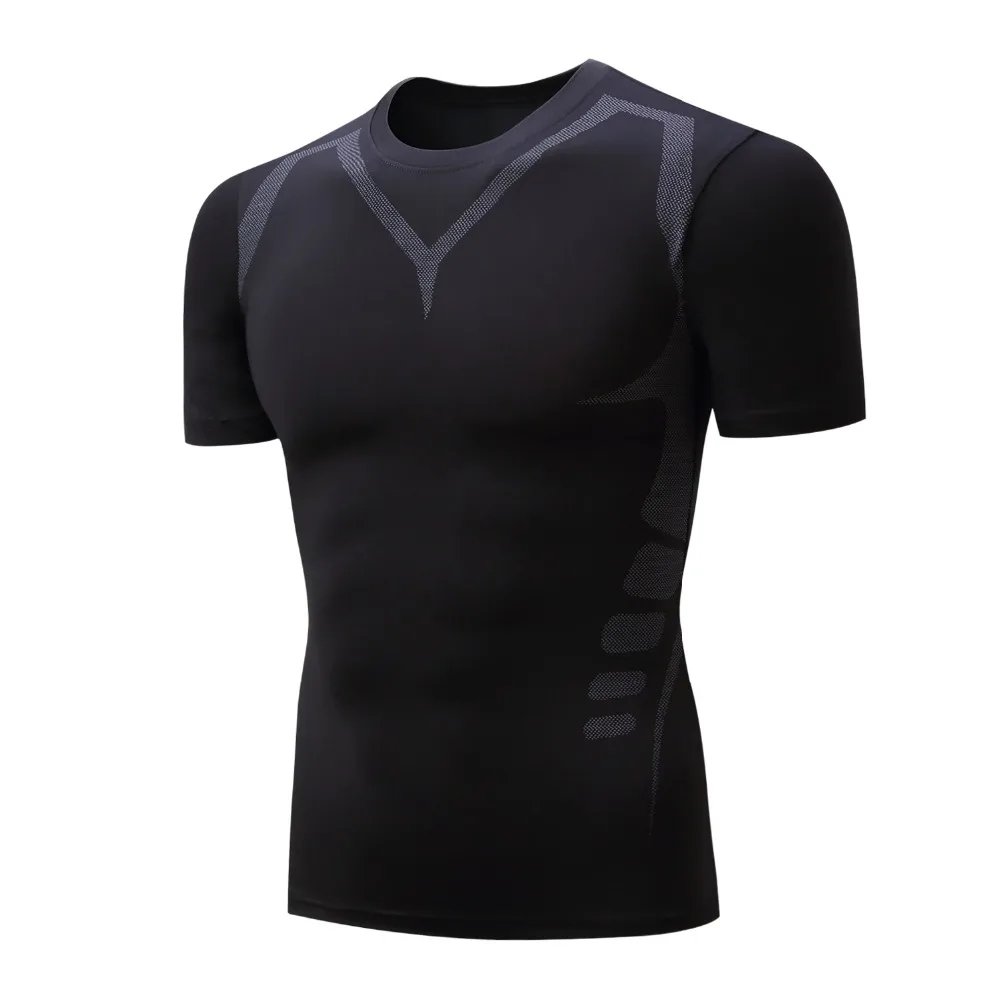 Mens Compression Running Tight Tshirts Cool Male Breathable Basketball Soccer Fitness Quick Dry Sport Gym Training T-shirts