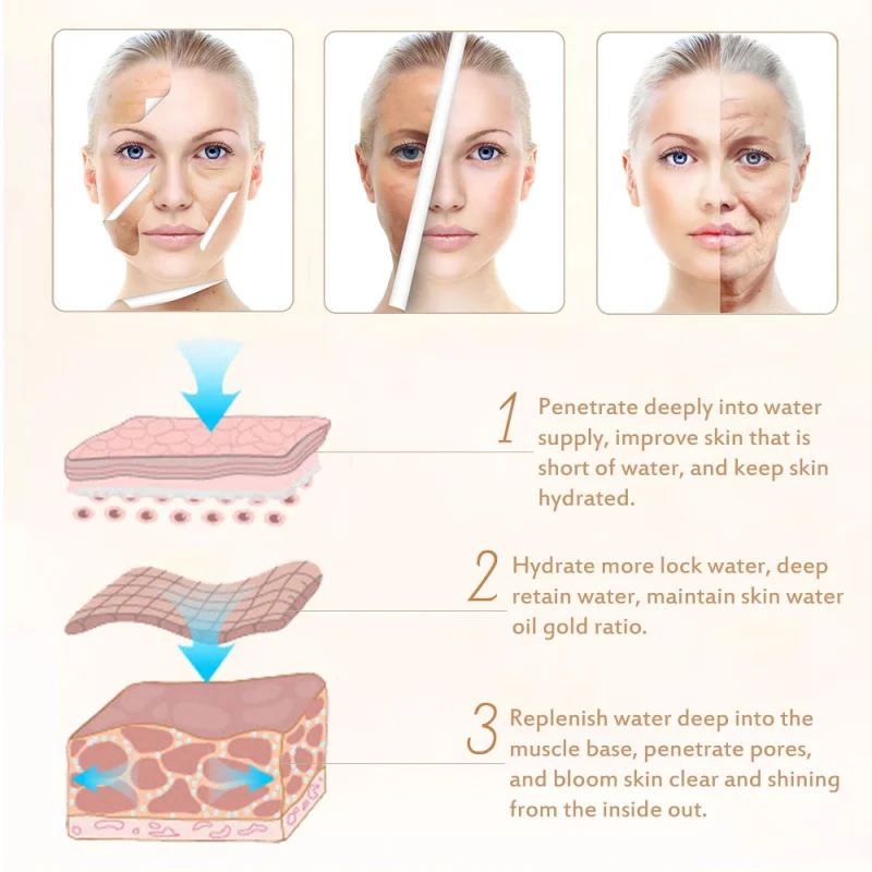 

Vitamin C Face Serum Hyaluronic Acid Whitening Speckle Fade Dark Spots Anti-Aging Brighten Firming Skin Care Essence
