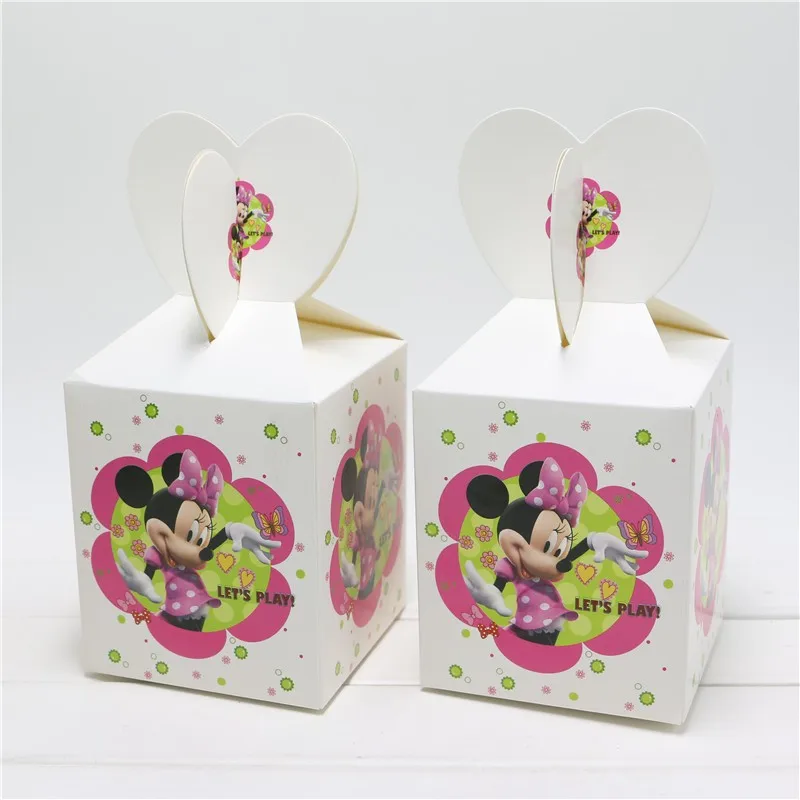 18pcs Minnie Mouse Theme Candy Box Chocolate Packaging Gift Kids Birthday Decoration Favors Gifts Bag Party Supplies | Дом и сад