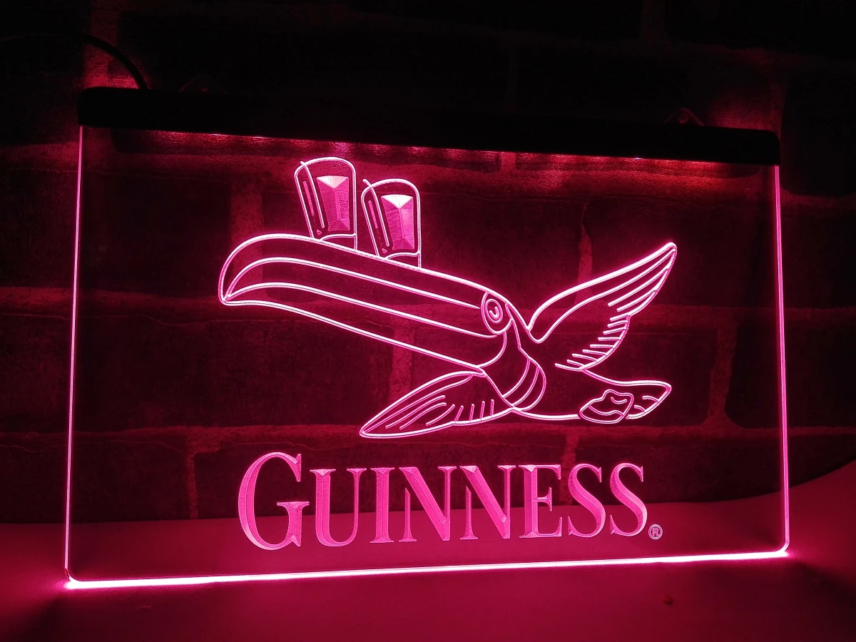 LA012- Guinness Toucan пивной бар паб клуб светодиодный ная неоновая световая вывеска