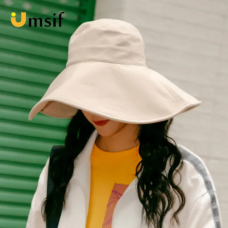 Женская панама с широкими полями однотонная шляпа в стиле хип хоп повседневная