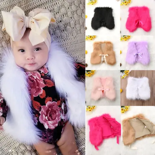 PUDCOCO/Новинка зимний жилет из искусственного меха для маленьких девочек уличная