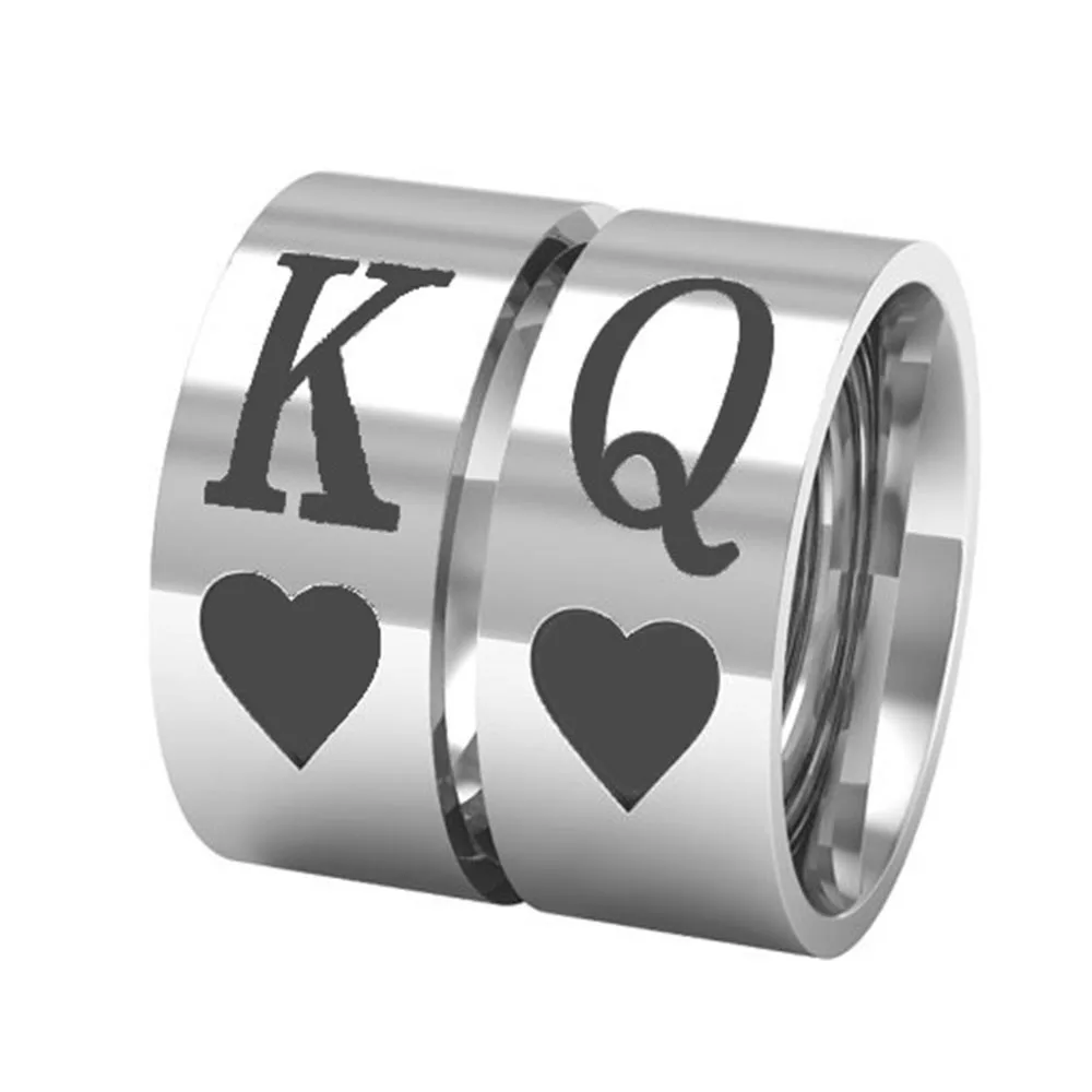 Парное кольцо из нержавеющей стали 316L для мужчин и женщин King Queen|ring 316l|couple ringsheart ring