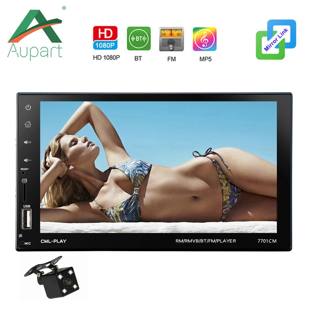 Авторадио 2 din 7 &quotHD сенсорный экран автомобильное радио bluetooth estereo para Авто Зеркало