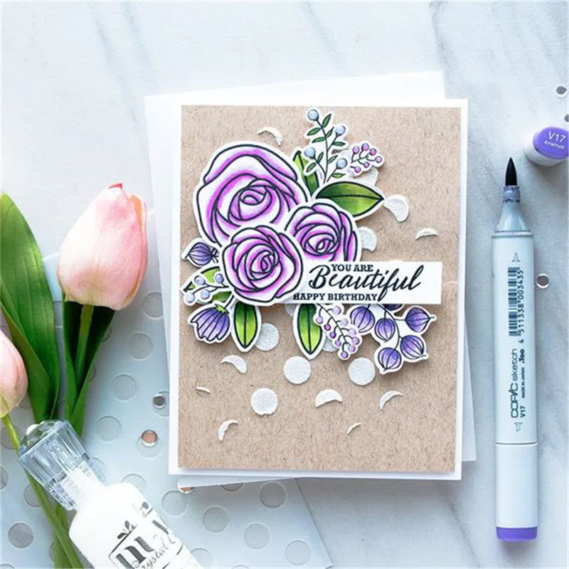 InLoveArts 14*14cm Flower Blessed Stamp Scrapbooking New 2018 Album Embossing Silicone Transparent Clear Stencils Crafts | Канцтовары