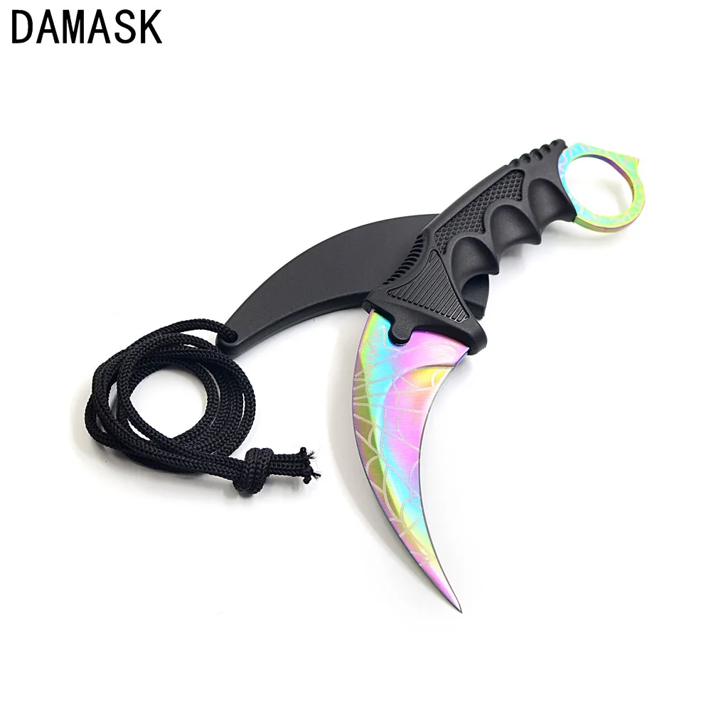 Дамаск бренд csgo Counter Strike Karambit ножи Professional Тактический Кемпинг борьба для поездки