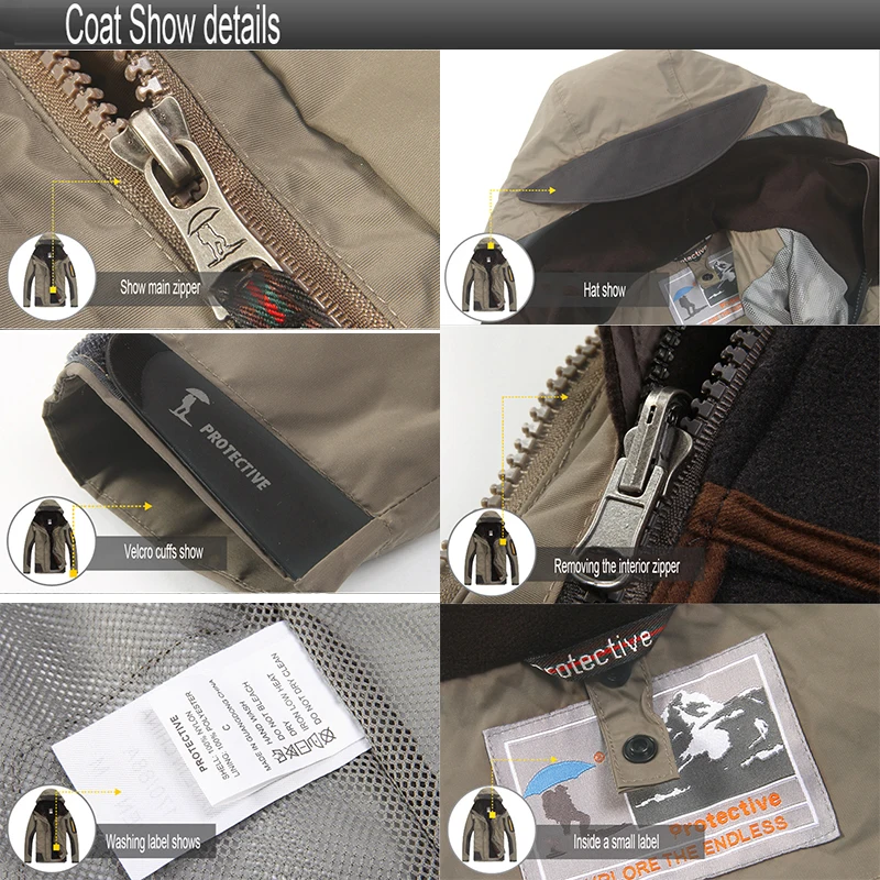 Protective 2016 новое прибытие softshell куртка мужчины открытый трех частей костюм