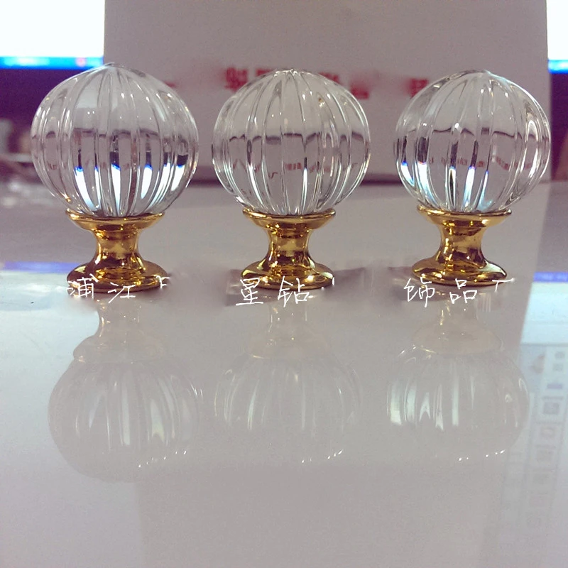 Хрустальный тыквенный мяч с ручкой одним отверстием Хрустальная ручка для шкафа