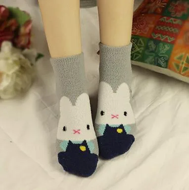 10pairs/lot winter style lady Coral Fleece soft socks cartoon animal socks free size