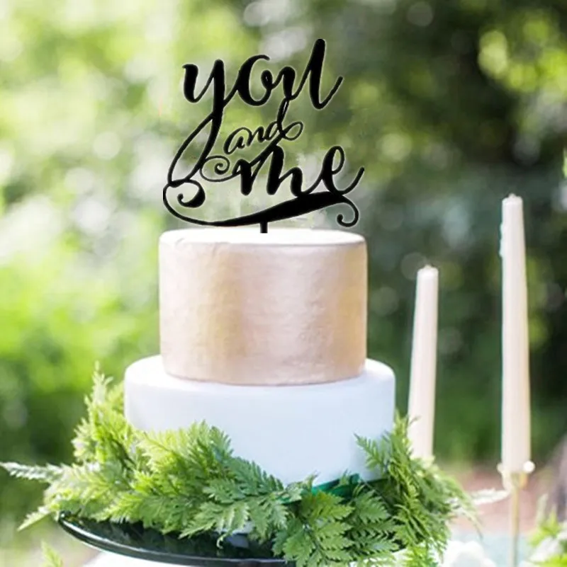 Black Acrylic " You and Me Wedding Cake Topper Birthday / Anniversary Toppers for party Decorating | Дом и сад