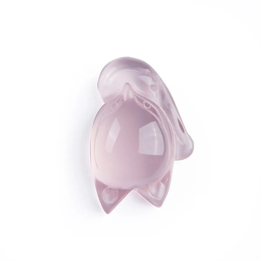 Натуральный розовый камень кристалл Кварцевый кулон из бисера в форме животного