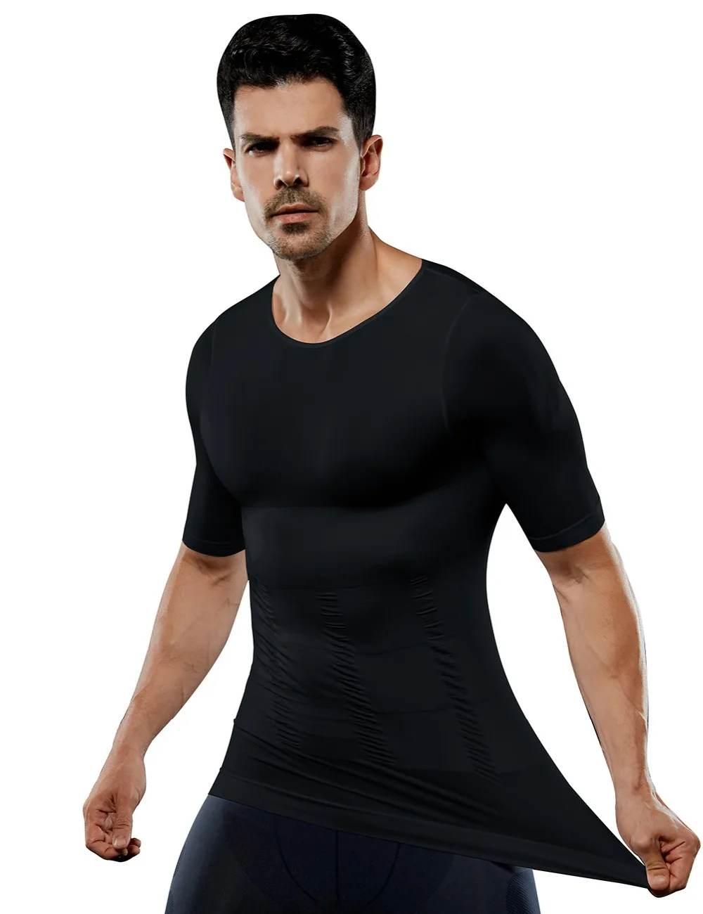 Lover beauty Slim Body Shaper для мужчин животик живот жирное нижнее белье жилет футболка корсет Корректирующее белье с короткими рукавами o-образным вырезом Blusas