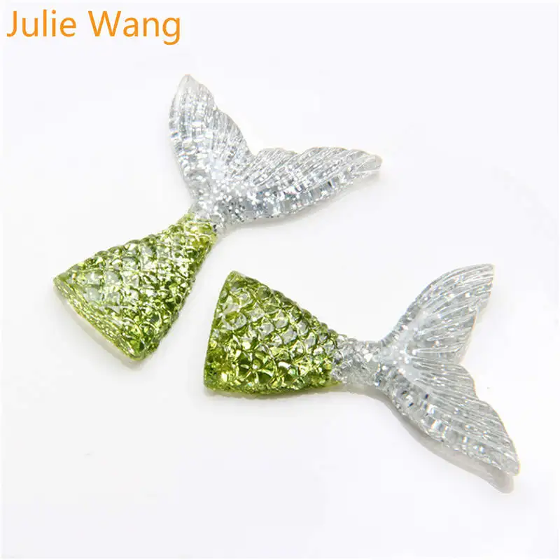 Julie Wang 10 шт. многоцветные Подвески в виде хвоста русалки ручной работы для украшения ювелирных изделий Аксессуары