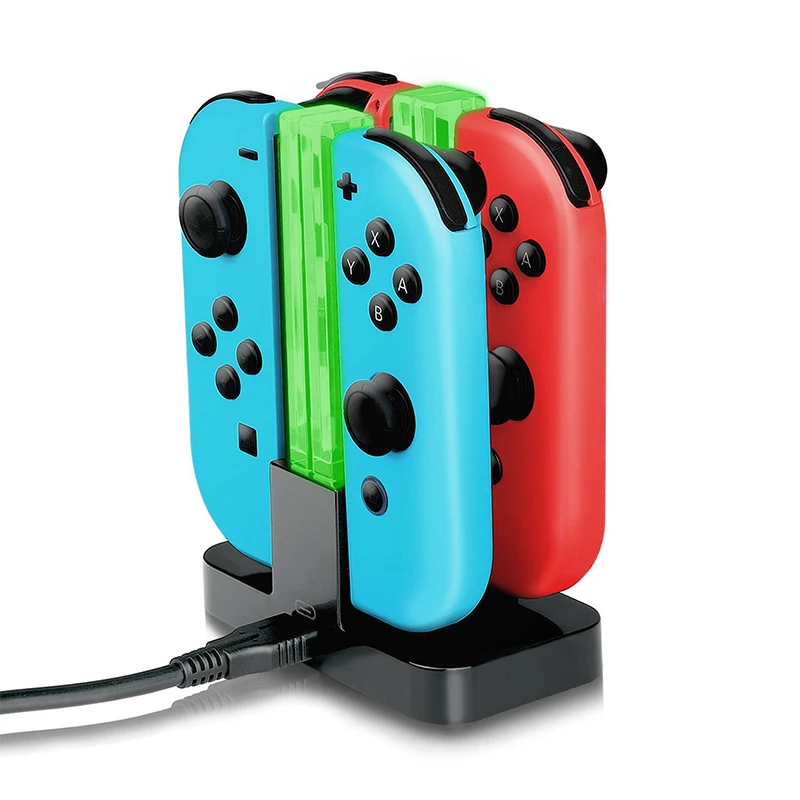 Зарядная станция с контроллером поддержка 4 джойстиков Joy Con подставка для