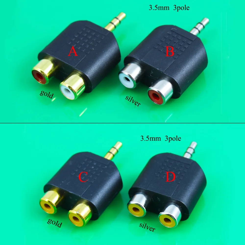 

cltgxdd gold plated 3.5mm Male plug to RCA Female jack 3.5 to AV Audio Connector 2 in 1 Stereo Headset Dual Track Headphone