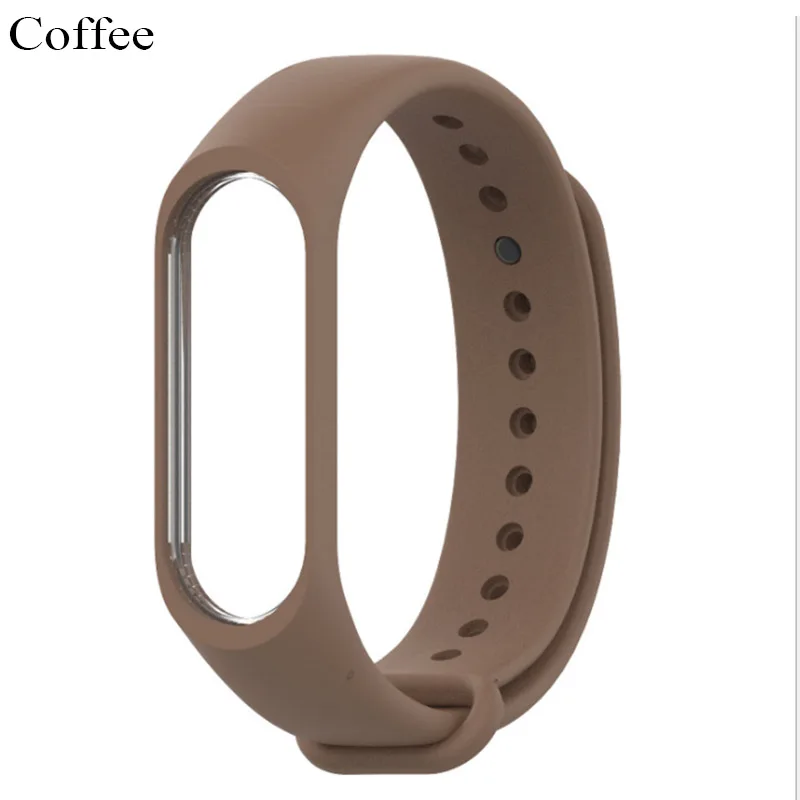 Coffee Mi band 3 ремешок pulsera удобный силиконовый mi 3 ремешок на запястье для mi Band 3 пульсометр смарт-браслет - Цвет: Coffee