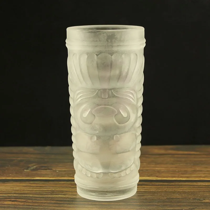 Толстая стеклянная чашка Tiki персонализированная Коктейльная гримаса для