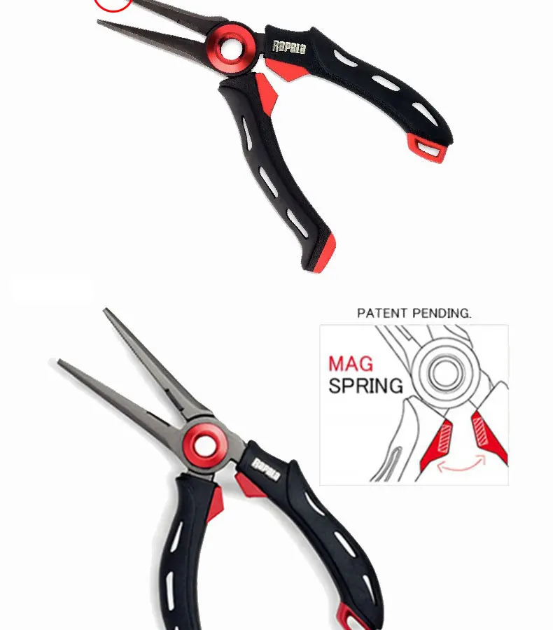 Rapala MAG SPROMG плоскогубцы Rcdmps4 Rcdmp6 рыболовные плоскогубцы 10 см 18 см Магнитная сила пружинная приманка рыболовный инструмент эргономичный дизайн