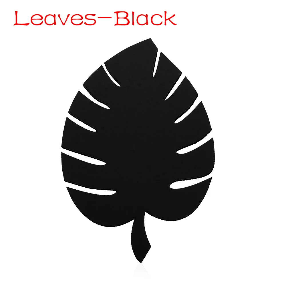 Leaves Black 3 стиля в скандинавском стиле самоклеющиеся настенные вешалки для одежды крючки для хранения деревянные листья кактуса вешалка для одежды украшение комнаты - Цвет: Leaves Black