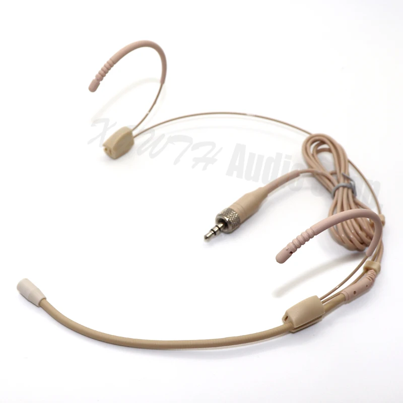 

Double Earhook Headworn Headset Microphone Condenser Mic for Sennheiser Wireless Bodypack Transmitter 3.5mm Screw Locking Plug