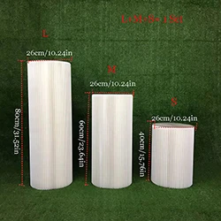 white 1 Set Складывающаяся белая римская колонная дорога свинцовый Свадебный дом вечерние цветы центральный реквизит крафт-бумага мягкий бумажный цилиндрический очень сильный - Цвет: white 1 Set